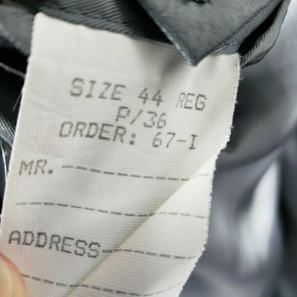 Stafford Men's Blazer Size 44 Gray Herringbone Jacket Reg 2-Button Sports Coat - Picture 6 of 8